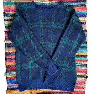 Vintage Old Glory Crewneck Sweater Men’s Size XLT Extra Large 100% Cotton Plaid